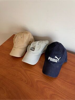 Puma Navy Baseball Cap with Beige and Light Tan Cotton Caps